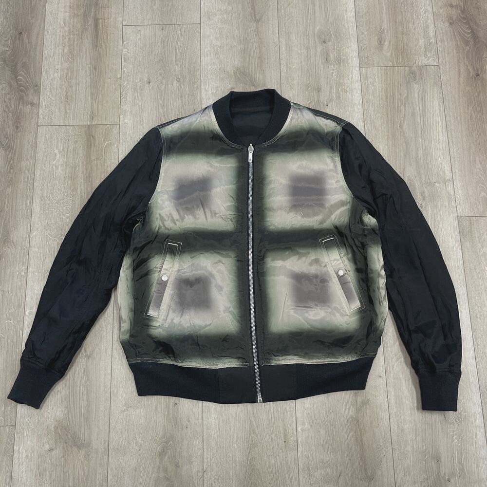 SS23 Rick Owens Drkshdw Reversible Flight Jacket Black/Black Plaid sz 44 Fits L